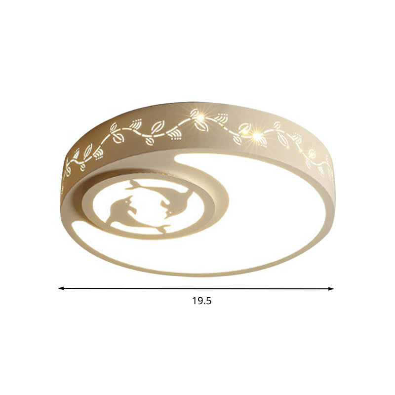 Art Deco Flush Mount Ceiling Light Acrylic Ceiling Light Fixture in White for Kid Bedroom Clearhalo 'Ceiling Lights' 'Close To Ceiling Lights' 'Close to ceiling' 'Flush mount' Lighting' 202267