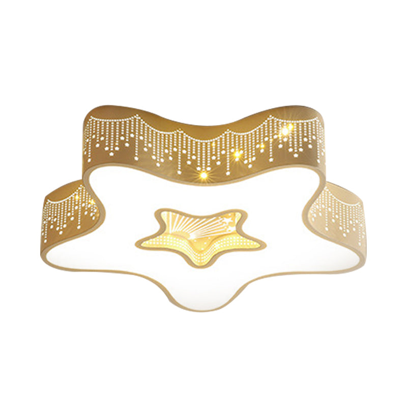 Art Deco Flush Mount Ceiling Light Acrylic Ceiling Light Fixture in White for Kid Bedroom Clearhalo 'Ceiling Lights' 'Close To Ceiling Lights' 'Close to ceiling' 'Flush mount' Lighting' 202270