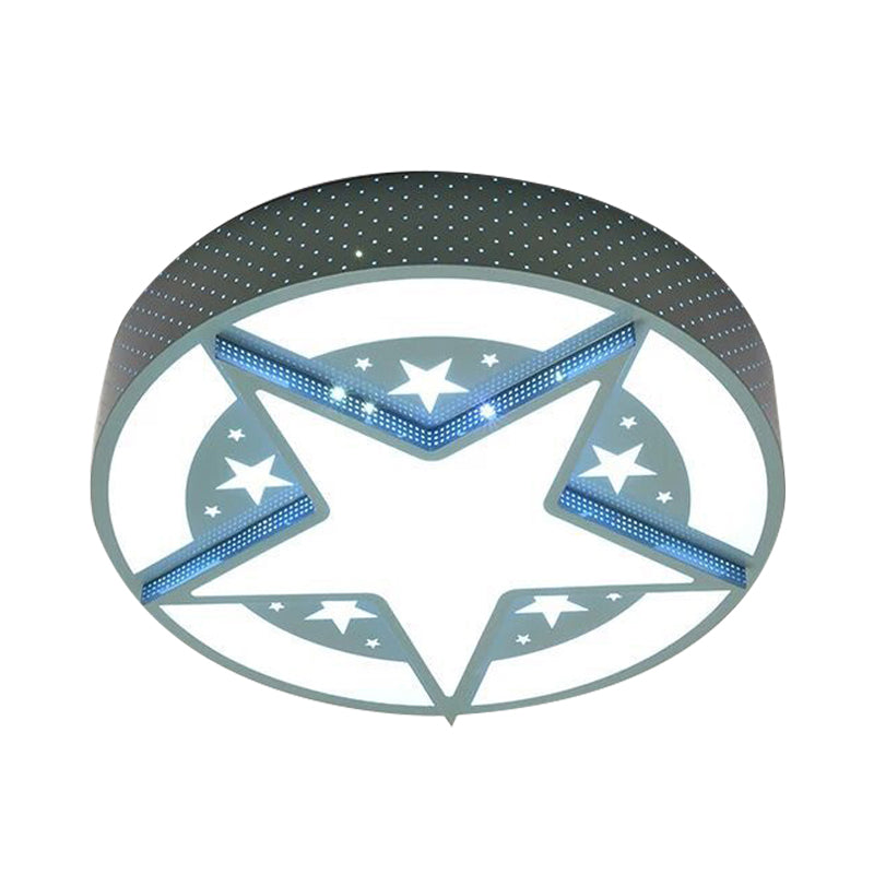 Acrylic Star Shade Led Flush Ceiling Lights Macaroon Flush Mount Light in Blue for Nursing Room Clearhalo 'Ceiling Lights' 'Close To Ceiling Lights' 'Close to ceiling' 'Flush mount' Lighting' 202316