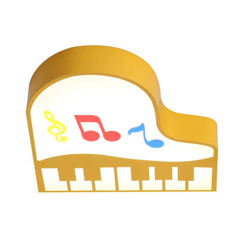 Acrylic Piano Flush Mount Light Cartoon LED Ceiling Mounted Fixture in Red/Pink/Yellow/Orange/Green for Children Room, Warm/White Light Clearhalo 'Ceiling Lights' 'Close To Ceiling Lights' 'Close to ceiling' 'Flush mount' Lighting' 202335