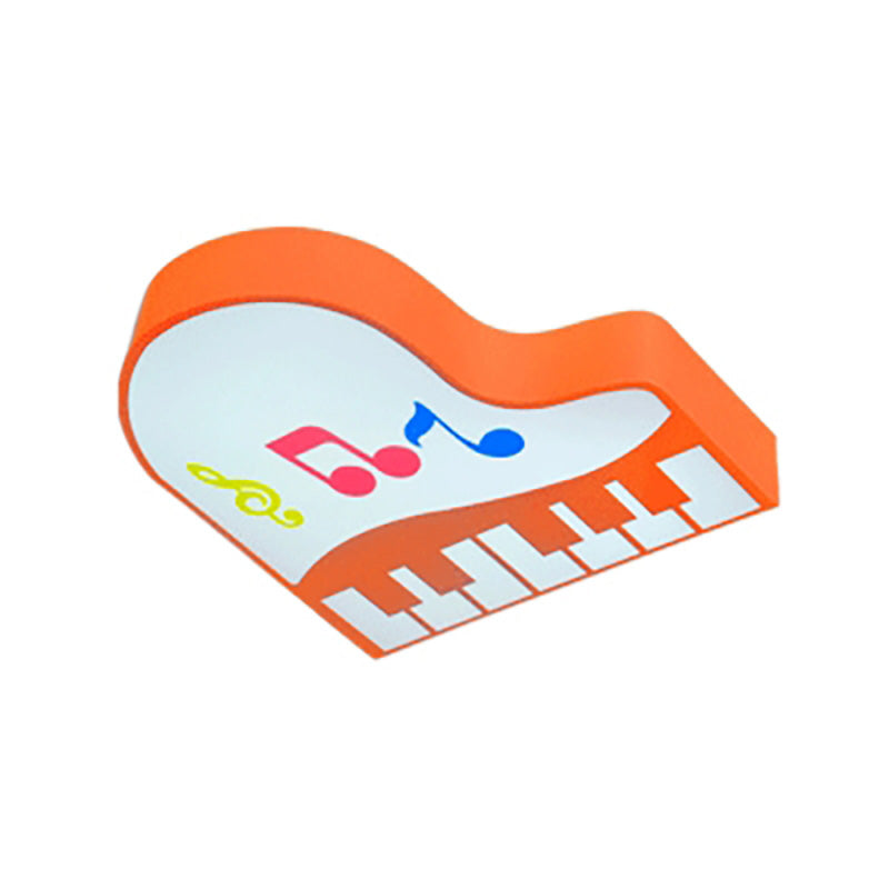 Acrylic Piano Flush Mount Light Cartoon LED Ceiling Mounted Fixture in Red/Pink/Yellow/Orange/Green for Children Room, Warm/White Light Clearhalo 'Ceiling Lights' 'Close To Ceiling Lights' 'Close to ceiling' 'Flush mount' Lighting' 202339