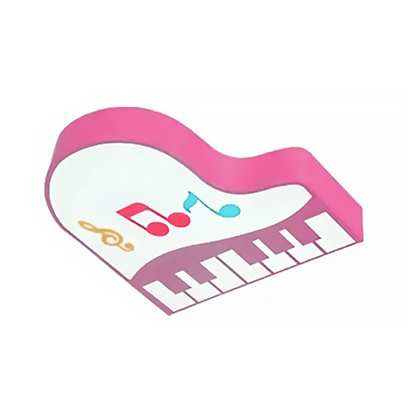 Acrylic Piano Flush Mount Light Cartoon LED Ceiling Mounted Fixture in Red/Pink/Yellow/Orange/Green for Children Room, Warm/White Light Clearhalo 'Ceiling Lights' 'Close To Ceiling Lights' 'Close to ceiling' 'Flush mount' Lighting' 202341