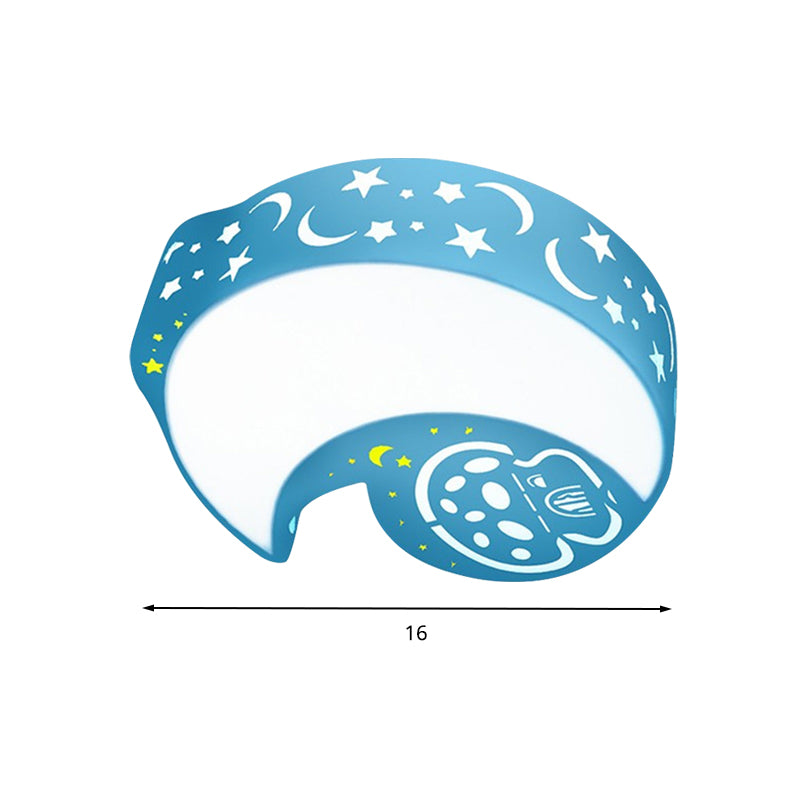 Acrylic Moon Flush Mount Ceiling Fixture Cartoon Ceiling Lamp in Blue for Kindergarten Clearhalo 'Ceiling Lights' 'Close To Ceiling Lights' 'Close to ceiling' 'Flush mount' Lighting' 202345