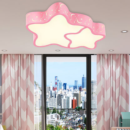 Classroom Star Shade Led Flush Ceiling Lights Acrylic Cartoon Flush Mount Ceiling Fixtures Light Pink Warm Clearhalo 'Ceiling Lights' 'Close To Ceiling Lights' 'Close to ceiling' 'Flush mount' Lighting' 202351