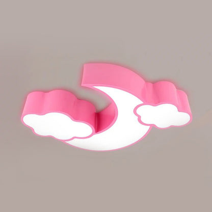 Acrylic Cloud-Themed Ceiling Light Cartoon Flush Mount Ceiling Light for for Classroom Child's Bedroom Pink Clearhalo 'Ceiling Lights' 'Close To Ceiling Lights' 'Close to ceiling' 'Flush mount' Lighting' 202377