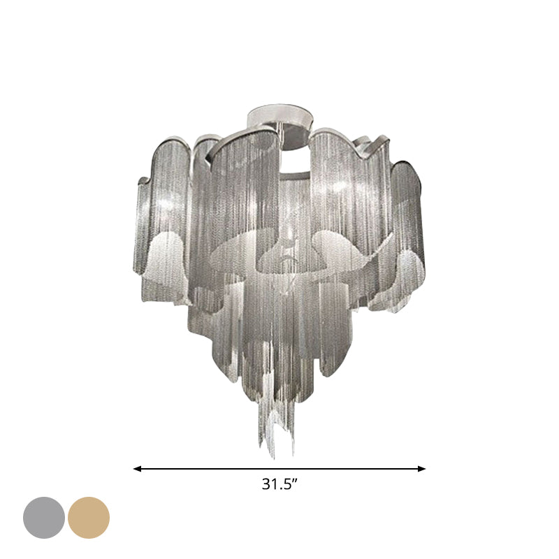 Twisted Living Room Semi Flush Aluminum LED Contemporary Ceiling Light Fixture Clearhalo 'Ceiling Lights' 'Close To Ceiling Lights' 'Close to ceiling' 'Semi-flushmount' Lighting' 2024262