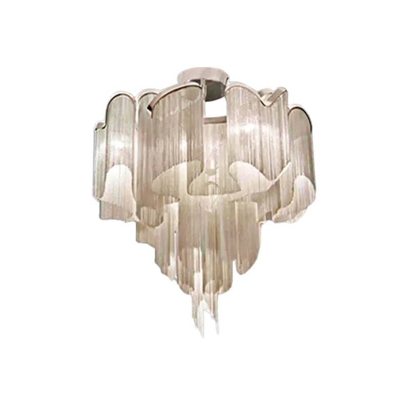 Twisted Living Room Semi Flush Aluminum LED Contemporary Ceiling Light Fixture Clearhalo 'Ceiling Lights' 'Close To Ceiling Lights' 'Close to ceiling' 'Semi-flushmount' Lighting' 2024267