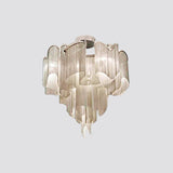 Twisted Living Room Semi Flush Aluminum LED Contemporary Ceiling Light Fixture Clearhalo 'Ceiling Lights' 'Close To Ceiling Lights' 'Close to ceiling' 'Semi-flushmount' Lighting' 2024268