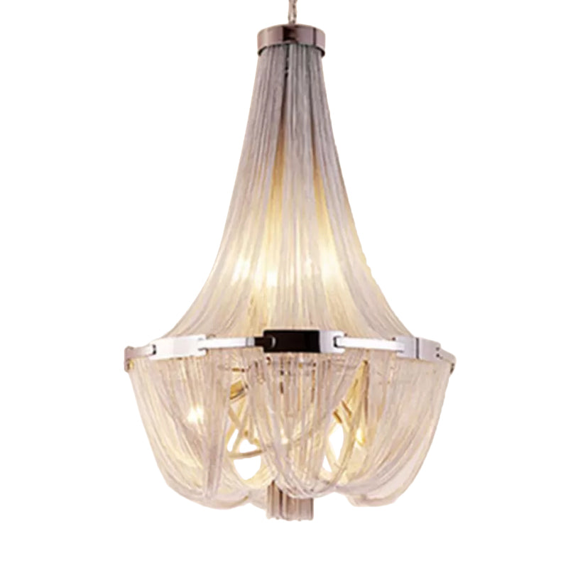 Simple 16 Bulbs Hanging Chandelier Basket Down Lighting Pendant with Aluminum Shade Clearhalo 'Ceiling Lights' 'Chandeliers' 'Modern Chandeliers' 'Modern' Lighting' 2024270