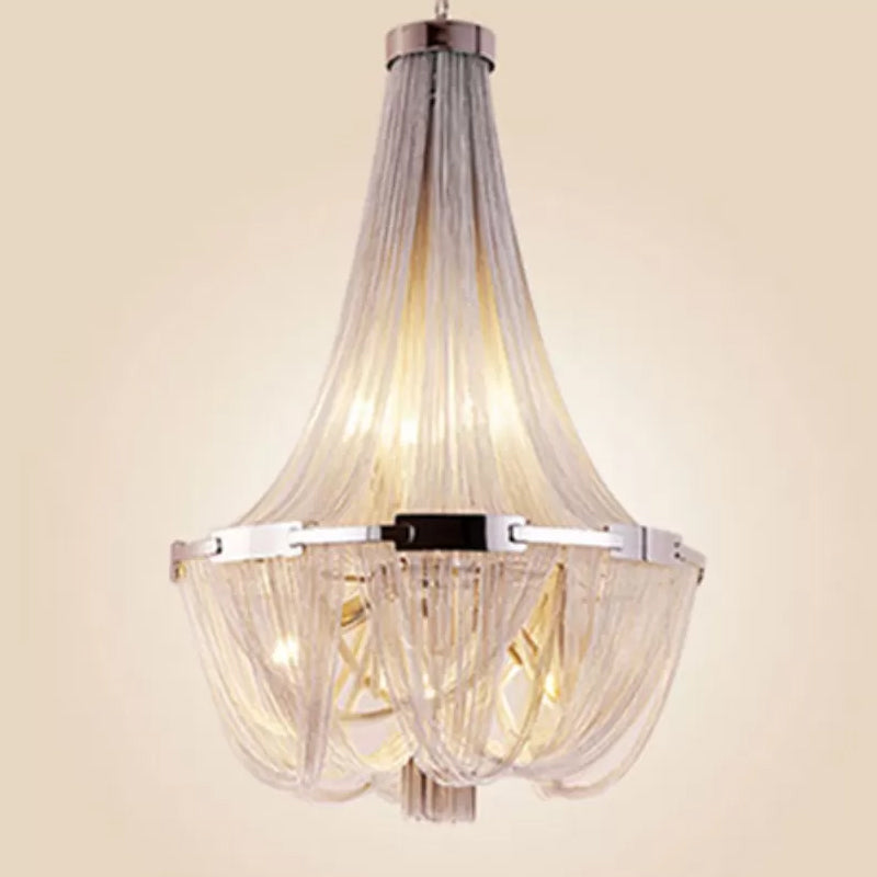 Simple 16 Bulbs Hanging Chandelier Basket Down Lighting Pendant with Aluminum Shade Clearhalo 'Ceiling Lights' 'Chandeliers' 'Modern Chandeliers' 'Modern' Lighting' 2024271