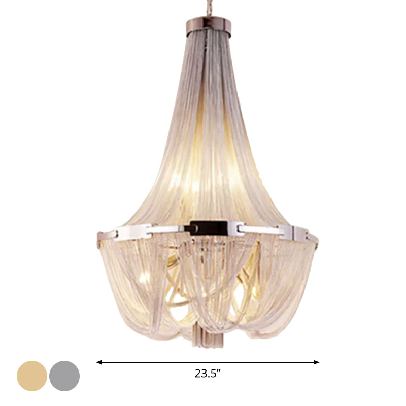 Simple 16 Bulbs Hanging Chandelier Basket Down Lighting Pendant with Aluminum Shade Clearhalo 'Ceiling Lights' 'Chandeliers' 'Modern Chandeliers' 'Modern' Lighting' 2024272