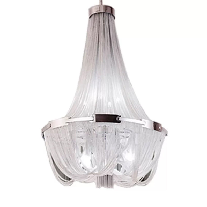 Simple 16 Bulbs Hanging Chandelier Basket Down Lighting Pendant with Aluminum Shade Clearhalo 'Ceiling Lights' 'Chandeliers' 'Modern Chandeliers' 'Modern' Lighting' 2024274