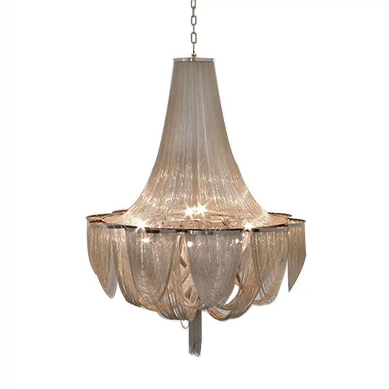Draping Chandelier Light Fixture Modern Aluminum Living Room LED Pendant Lighting Fixture Clearhalo 'Ceiling Lights' 'Chandeliers' 'Modern Chandeliers' 'Modern' Lighting' 2024277