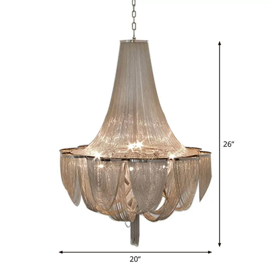 Draping Chandelier Light Fixture Modern Aluminum Living Room LED Pendant Lighting Fixture Clearhalo 'Ceiling Lights' 'Chandeliers' 'Modern Chandeliers' 'Modern' Lighting' 2024278