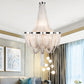 Draping Chandelier Light Fixture Modern Aluminum Living Room LED Pendant Lighting Fixture Clearhalo 'Ceiling Lights' 'Chandeliers' 'Modern Chandeliers' 'Modern' Lighting' 2024280