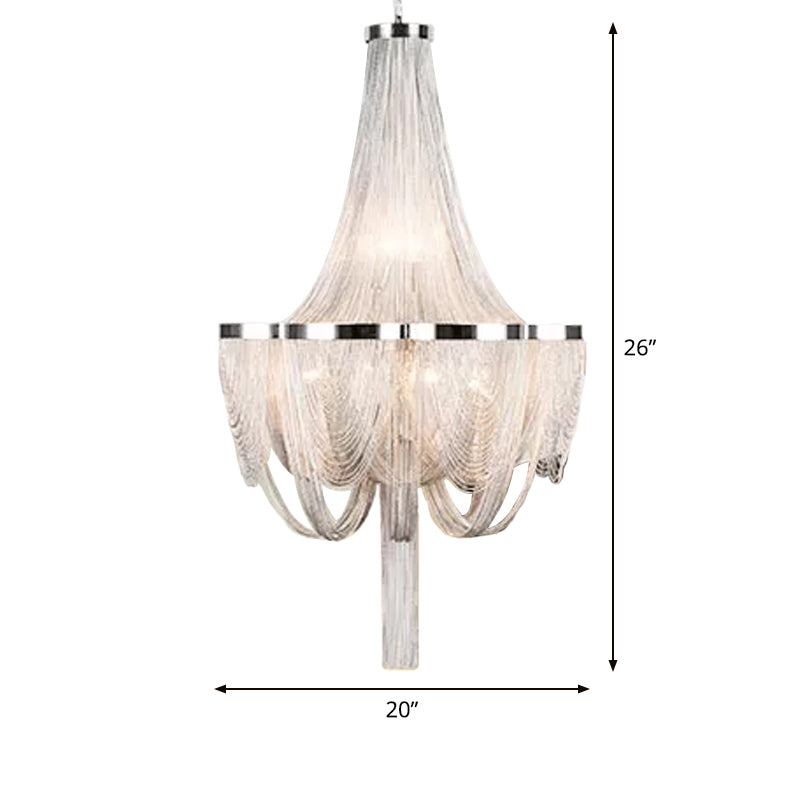 Draping Chandelier Light Fixture Modern Aluminum Living Room LED Pendant Lighting Fixture Clearhalo 'Ceiling Lights' 'Chandeliers' 'Modern Chandeliers' 'Modern' Lighting' 2024282