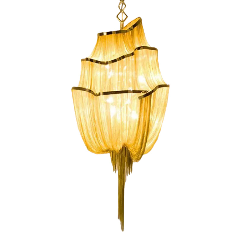 Aluminum Flow Chandelier Lighting Contemporary LED Pendant Light Kit for Living Room Clearhalo 'Ceiling Lights' 'Chandeliers' 'Modern Chandeliers' 'Modern' Lighting' 2024296