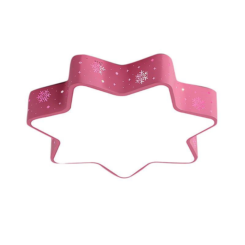Macaron 15"/19"/23" W Star Ceiling Mounted Fixture Acrylic LED Flush Light in Pink/Blue for Kid Bedroom, Warm/White/2 Color Light Clearhalo 'Ceiling Lights' 'Close To Ceiling Lights' 'Close to ceiling' 'Flush mount' Lighting' 202431