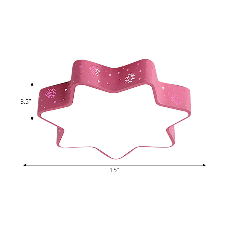 Macaron 15"/19"/23" W Star Ceiling Mounted Fixture Acrylic LED Flush Light in Pink/Blue for Kid Bedroom, Warm/White/2 Color Light Clearhalo 'Ceiling Lights' 'Close To Ceiling Lights' 'Close to ceiling' 'Flush mount' Lighting' 202432