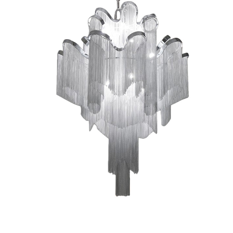 Cascading Aluminum Ceiling Chandelier Nordic LED Pendant Light Fixture for Living Room Clearhalo 'Ceiling Lights' 'Chandeliers' 'Modern Chandeliers' 'Modern' Lighting' 2024322