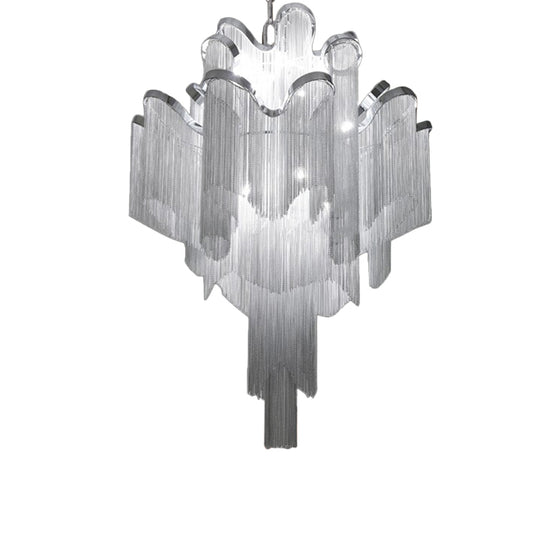 Cascading Aluminum Ceiling Chandelier Nordic LED Pendant Light Fixture for Living Room Clearhalo 'Ceiling Lights' 'Chandeliers' 'Modern Chandeliers' 'Modern' Lighting' 2024322