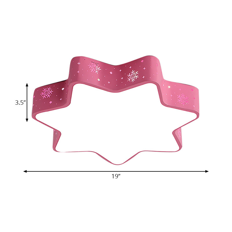 Macaron 15"/19"/23" W Star Ceiling Mounted Fixture Acrylic LED Flush Light in Pink/Blue for Kid Bedroom, Warm/White/2 Color Light Clearhalo 'Ceiling Lights' 'Close To Ceiling Lights' 'Close to ceiling' 'Flush mount' Lighting' 202433