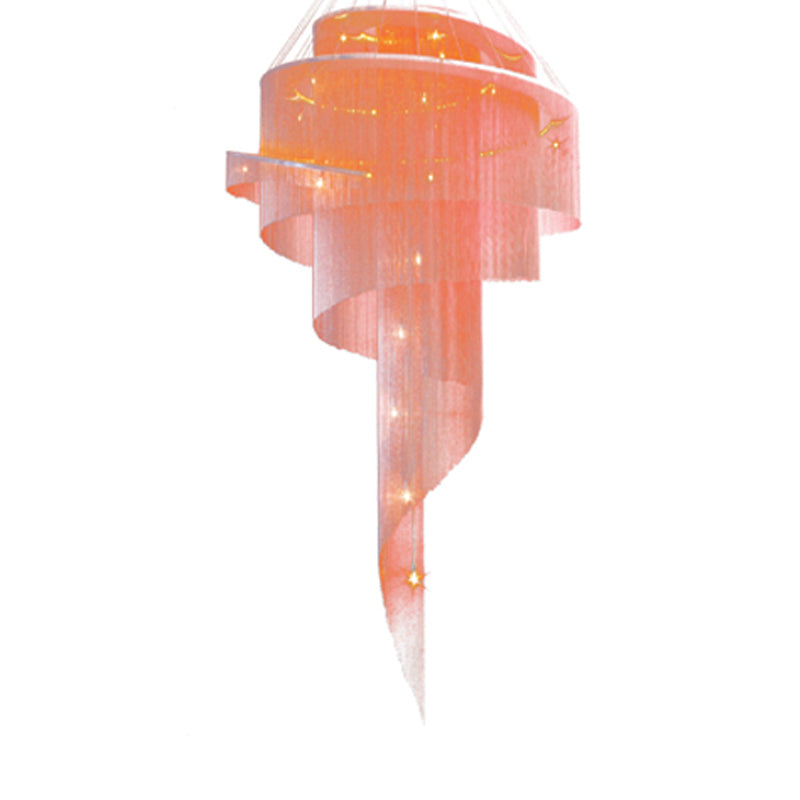 Aluminum Spiral Fountain Chandelier Minimalist LED Hanging Light Fixture for Living Room Clearhalo 'Ceiling Lights' 'Chandeliers' 'Modern Chandeliers' 'Modern' Lighting' 2024331