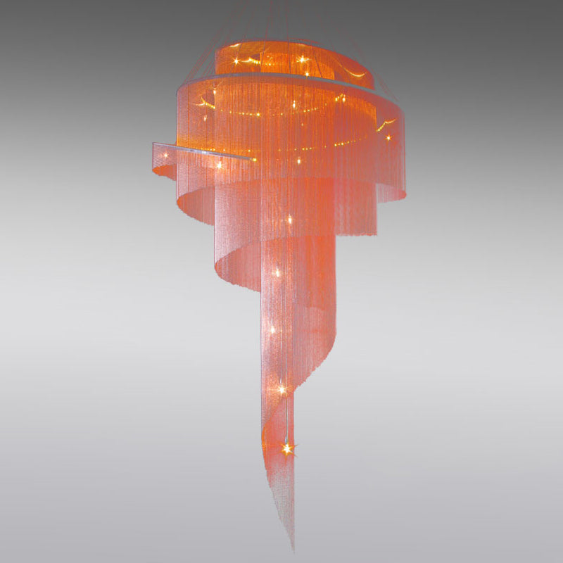 Aluminum Spiral Fountain Chandelier Minimalist LED Hanging Light Fixture for Living Room Clearhalo 'Ceiling Lights' 'Chandeliers' 'Modern Chandeliers' 'Modern' Lighting' 2024332