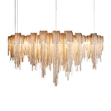 Chainmail Chandelier Lamp Contemporary LED Aluminum Suspension Pendant Light for Living Room Clearhalo 'Ceiling Lights' 'Chandeliers' 'Modern Chandeliers' 'Modern' Lighting' 2024351