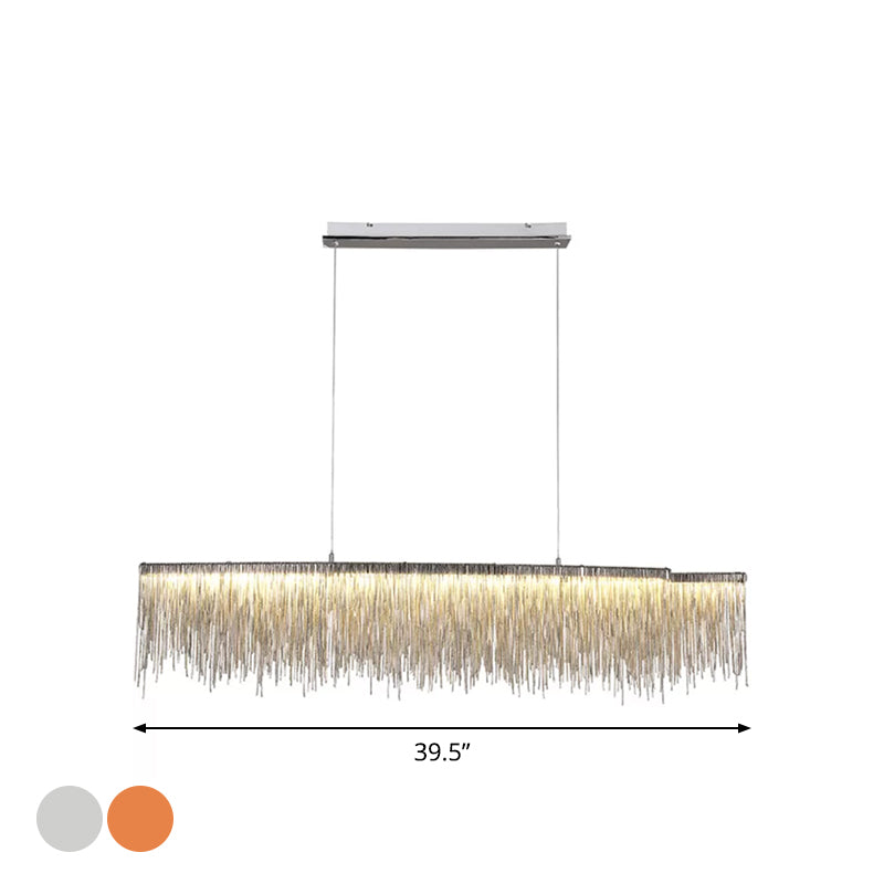 Modernism LED Ceiling Chandelier Linear Drop Pendant with Aluminum Shade for Living Room Clearhalo 'Ceiling Lights' 'Chandeliers' 'Modern Chandeliers' 'Modern' Lighting' 2024358