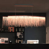 Modernism LED Ceiling Chandelier Linear Drop Pendant with Aluminum Shade for Living Room Clearhalo 'Ceiling Lights' 'Chandeliers' 'Modern Chandeliers' 'Modern' Lighting' 2024362