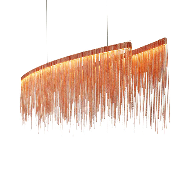 Modernism LED Ceiling Chandelier Linear Drop Pendant with Aluminum Shade for Living Room Clearhalo 'Ceiling Lights' 'Chandeliers' 'Modern Chandeliers' 'Modern' Lighting' 2024363