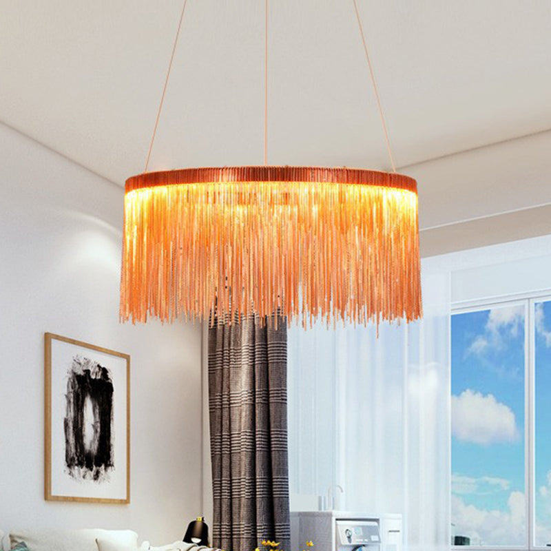 Circular Pendant Chandelier Minimalist Aluminum Living Room LED Hanging Ceiling Light Clearhalo 'Ceiling Lights' 'Chandeliers' 'Modern Chandeliers' 'Modern' Lighting' 2024376