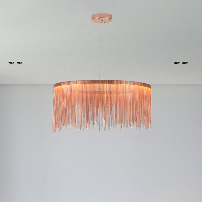 Circular Pendant Chandelier Minimalist Aluminum Living Room LED Hanging Ceiling Light Clearhalo 'Ceiling Lights' 'Chandeliers' 'Modern Chandeliers' 'Modern' Lighting' 2024381