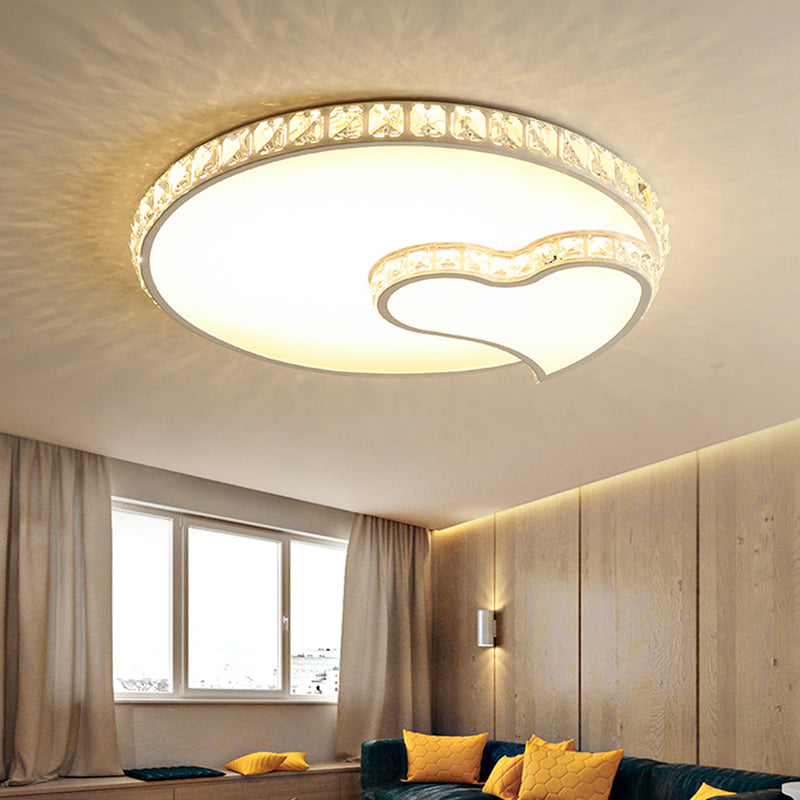 Geometry Acrylic Flush Mount Lamp Modern LED Ceiling Fixture with Clear Crystal Edge for Bedroom Clear A Clearhalo 'Ceiling Lights' 'Close To Ceiling Lights' 'Close to ceiling' 'Flush mount' Lighting' 2024400