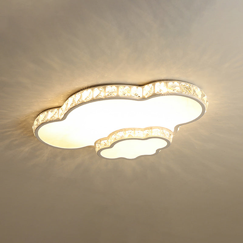 Geometry Acrylic Flush Mount Lamp Modern LED Ceiling Fixture with Clear Crystal Edge for Bedroom Clearhalo 'Ceiling Lights' 'Close To Ceiling Lights' 'Close to ceiling' 'Flush mount' Lighting' 2024407