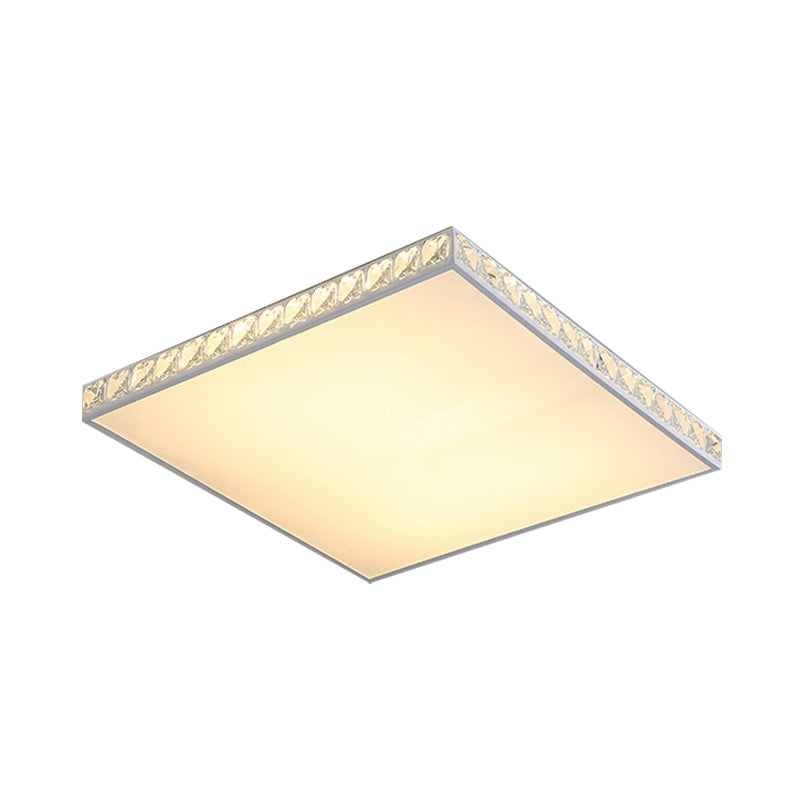 LED Bedroom Flush Mount Fixture Simplicity White Crystal Ceiling Lamp with Geometry Acrylic Shade Clearhalo 'Ceiling Lights' 'Close To Ceiling Lights' 'Close to ceiling' 'Flush mount' Lighting' 2024439