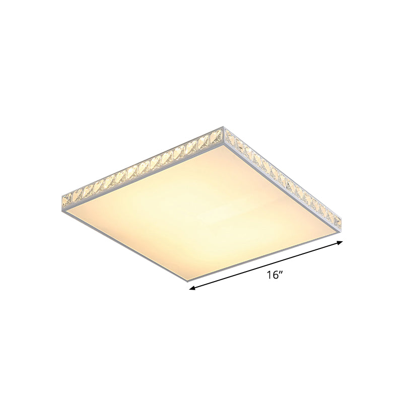 LED Bedroom Flush Mount Fixture Simplicity White Crystal Ceiling Lamp with Geometry Acrylic Shade Clearhalo 'Ceiling Lights' 'Close To Ceiling Lights' 'Close to ceiling' 'Flush mount' Lighting' 2024441