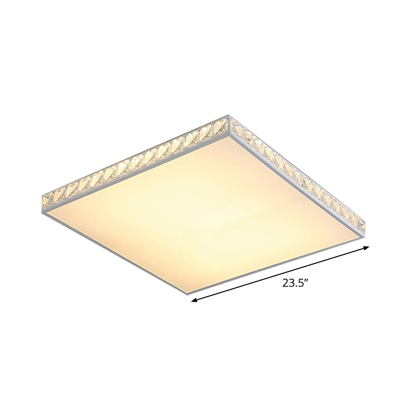 LED Bedroom Flush Mount Fixture Simplicity White Crystal Ceiling Lamp with Geometry Acrylic Shade Clearhalo 'Ceiling Lights' 'Close To Ceiling Lights' 'Close to ceiling' 'Flush mount' Lighting' 2024443