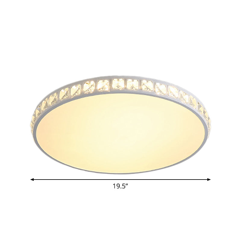 LED Bedroom Flush Mount Fixture Simplicity White Crystal Ceiling Lamp with Geometry Acrylic Shade Clearhalo 'Ceiling Lights' 'Close To Ceiling Lights' 'Close to ceiling' 'Flush mount' Lighting' 2024448