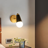 Exposed Bulb Wall Lamp Modern Style 1 Head Metallic Wall Light Sconce with Conical Socket Black Clearhalo 'Modern wall lights' 'Modern' 'Wall Lamps & Sconces' 'Wall Lights' Lighting' 2024511