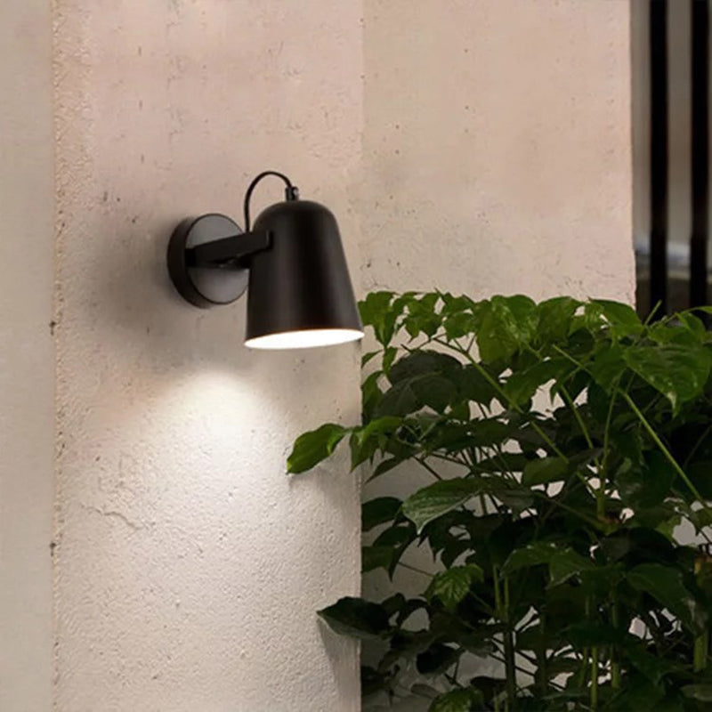 Nordic 1-Light Wall Sconce Bell Rotatable Wall Mount Light Fixture with Iron Shade for Living Room Black Clearhalo 'Cast Iron' 'Glass' 'Industrial' 'Modern wall lights' 'Modern' 'Tiffany' 'Traditional wall lights' 'Wall Lamps & Sconces' 'Wall Lights' Lighting' 2024514