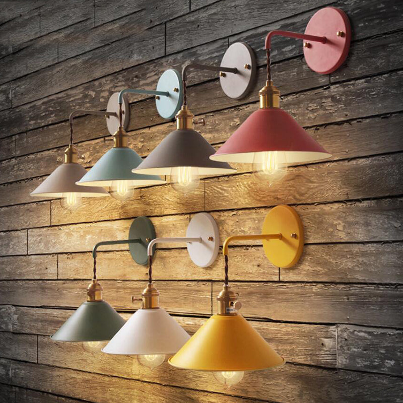 Tapered Wall Light Fixture Simplicity Metal 1 Light Wall Mount Lighting for Living Room Clearhalo 'Cast Iron' 'Glass' 'Industrial' 'Modern wall lights' 'Modern' 'Tiffany' 'Traditional wall lights' 'Wall Lamps & Sconces' 'Wall Lights' Lighting' 2024523