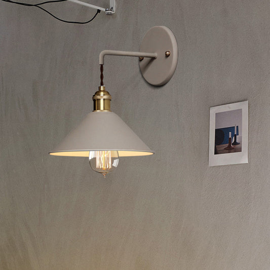 Tapered Wall Light Fixture Simplicity Metal 1 Light Wall Mount Lighting for Living Room Khaki Clearhalo 'Cast Iron' 'Glass' 'Industrial' 'Modern wall lights' 'Modern' 'Tiffany' 'Traditional wall lights' 'Wall Lamps & Sconces' 'Wall Lights' Lighting' 2024530