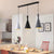 Simple 3 Bulbs Multi Ceiling Light Black Funnel Pendant Lamp with Metal Shade for Dining Room Black Linear Clearhalo 'Ceiling Lights' 'Modern Pendants' 'Modern' 'Pendant Lights' 'Pendants' Lighting' 2024558