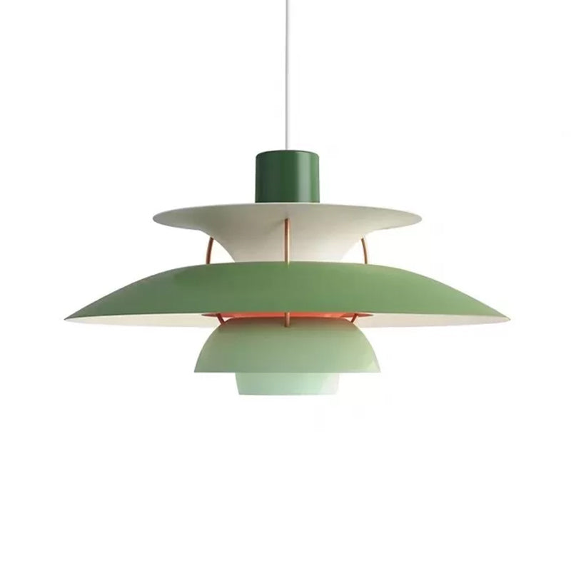 Metal Tiered Pendulum Light Simplicity 1 Head Ceiling Suspension Lamp for Dining Room Green Clearhalo 'Ceiling Lights' 'Modern Pendants' 'Modern' 'Pendant Lights' 'Pendants' Lighting' 2024576