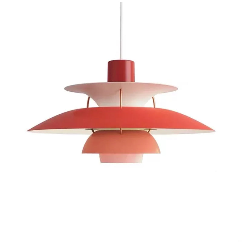Metal Tiered Pendulum Light Simplicity 1 Head Ceiling Suspension Lamp for Dining Room Red Clearhalo 'Ceiling Lights' 'Modern Pendants' 'Modern' 'Pendant Lights' 'Pendants' Lighting' 2024580