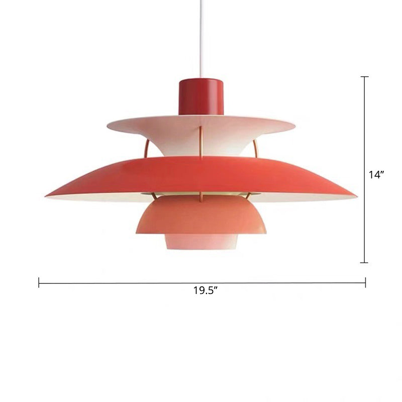 Metal Tiered Pendulum Light Simplicity 1 Head Ceiling Suspension Lamp for Dining Room Clearhalo 'Ceiling Lights' 'Modern Pendants' 'Modern' 'Pendant Lights' 'Pendants' Lighting' 2024581