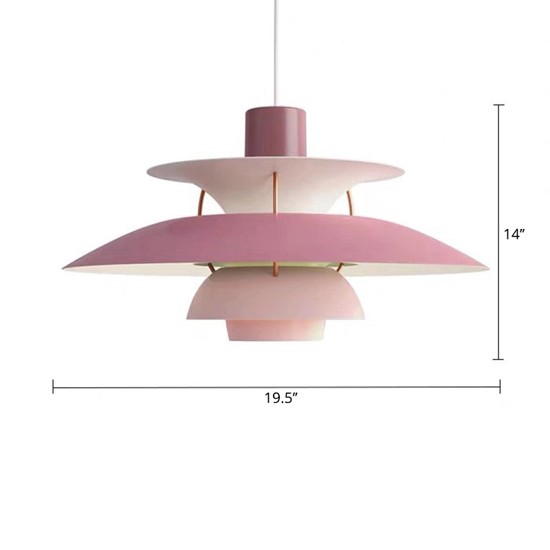 Metal Tiered Pendulum Light Simplicity 1 Head Ceiling Suspension Lamp for Dining Room Clearhalo 'Ceiling Lights' 'Modern Pendants' 'Modern' 'Pendant Lights' 'Pendants' Lighting' 2024584