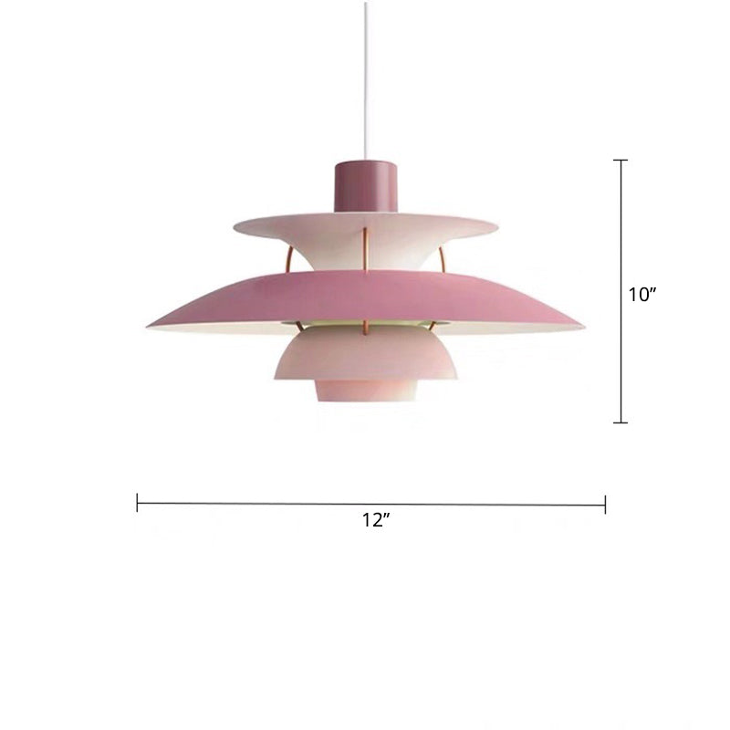 Metal Tiered Pendulum Light Simplicity 1 Head Ceiling Suspension Lamp for Dining Room Clearhalo 'Ceiling Lights' 'Modern Pendants' 'Modern' 'Pendant Lights' 'Pendants' Lighting' 2024585